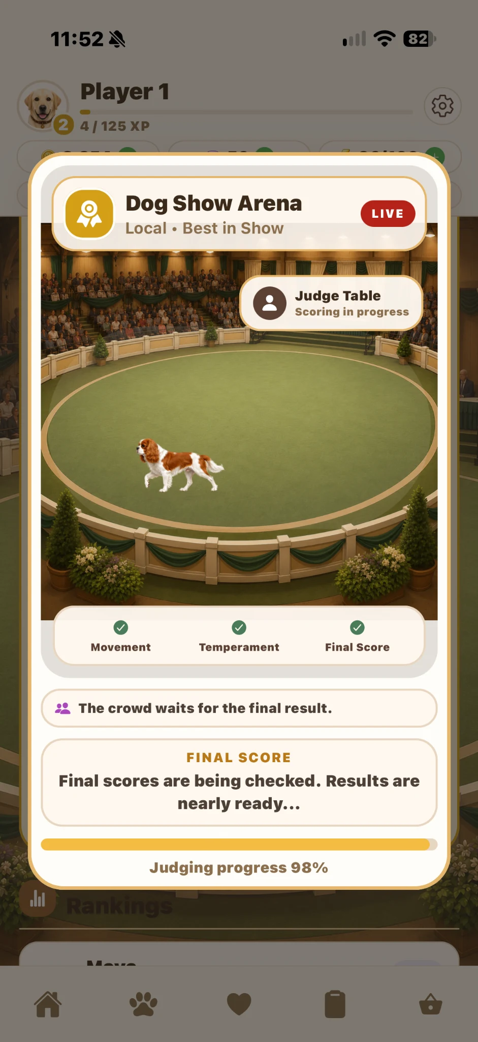 Dog Show Arena with a dog competing in My Kennel